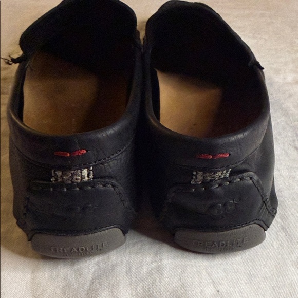 UGG Black Leather Slip-On Loafers main image 5